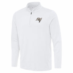 Tampa Bay Buccaneers Antigua Reprocess Quarter-Zip Top White | NFL
