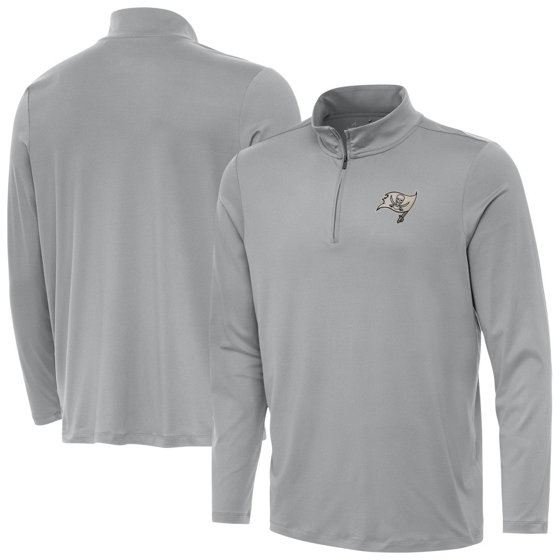 Tampa Bay Buccaneers Antigua Reprocess Quarter-Zip Top Gray | NFL