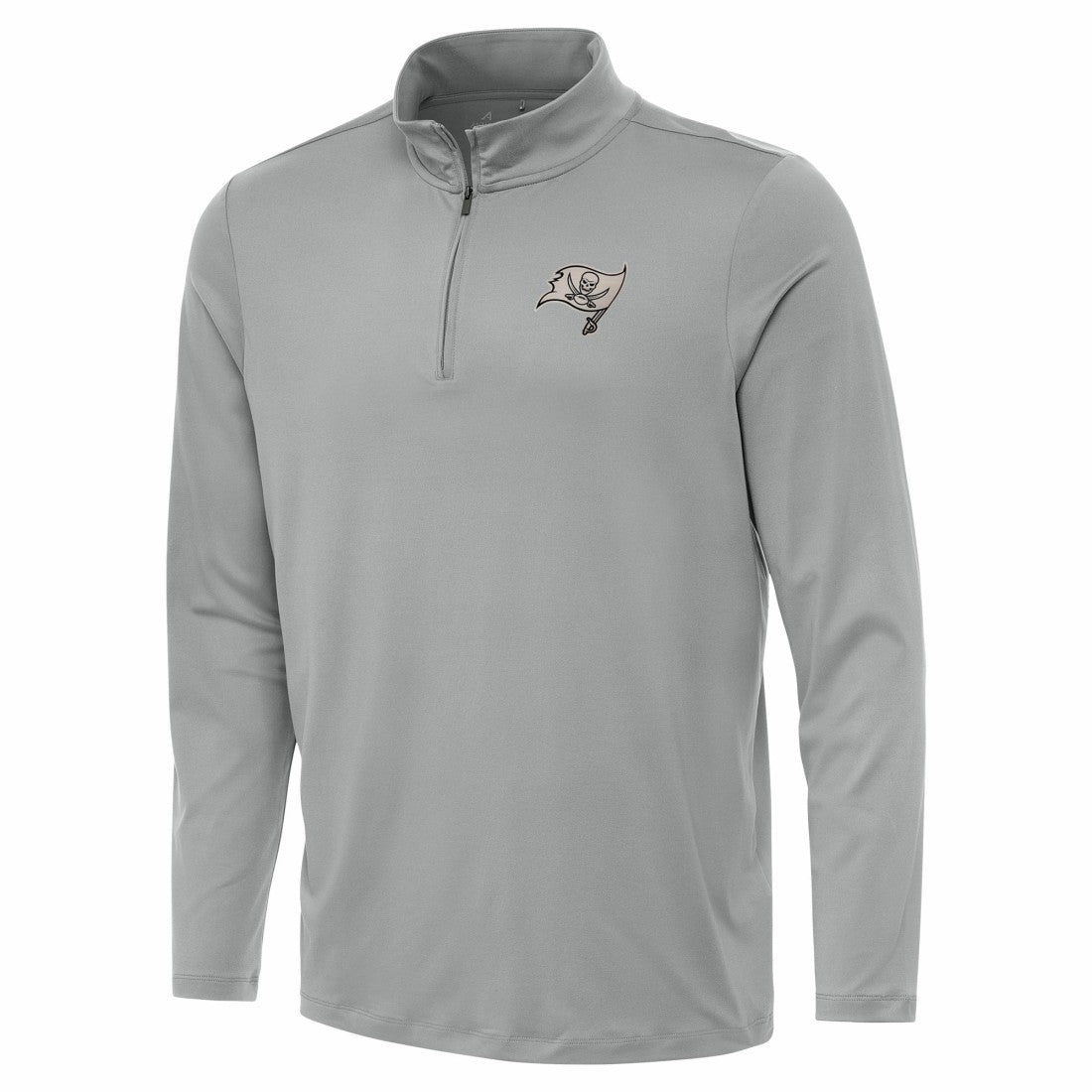 Tampa Bay Buccaneers Antigua Reprocess Quarter-Zip Top Gray | NFL