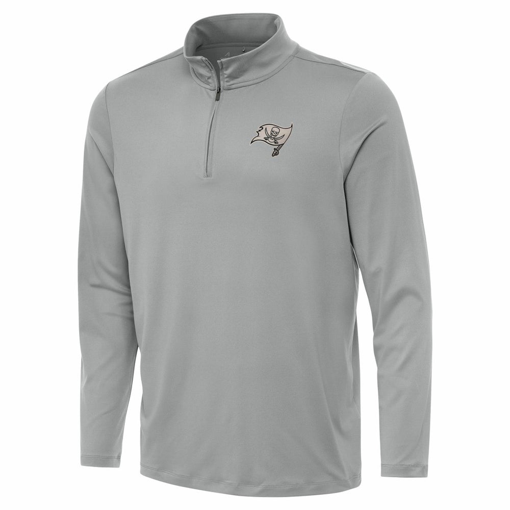 Tampa Bay Buccaneers Antigua Reprocess Quarter-Zip Top Gray | NFL