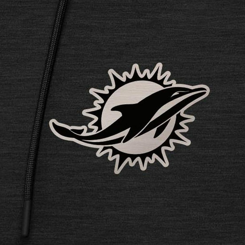 Miami Dolphins Antigua Spikes Raglan Quarter-Zip Hoodie Heather Black | NFL