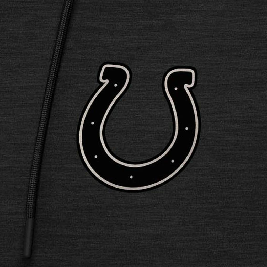 Indianapolis Colts Antigua Spikes Raglan Quarter-Zip Hoodie Heather Black | NFL