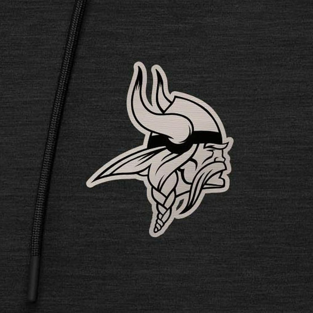 Minnesota Vikings Antigua Spikes Raglan Quarter-Zip Hoodie Heather Black | NFL