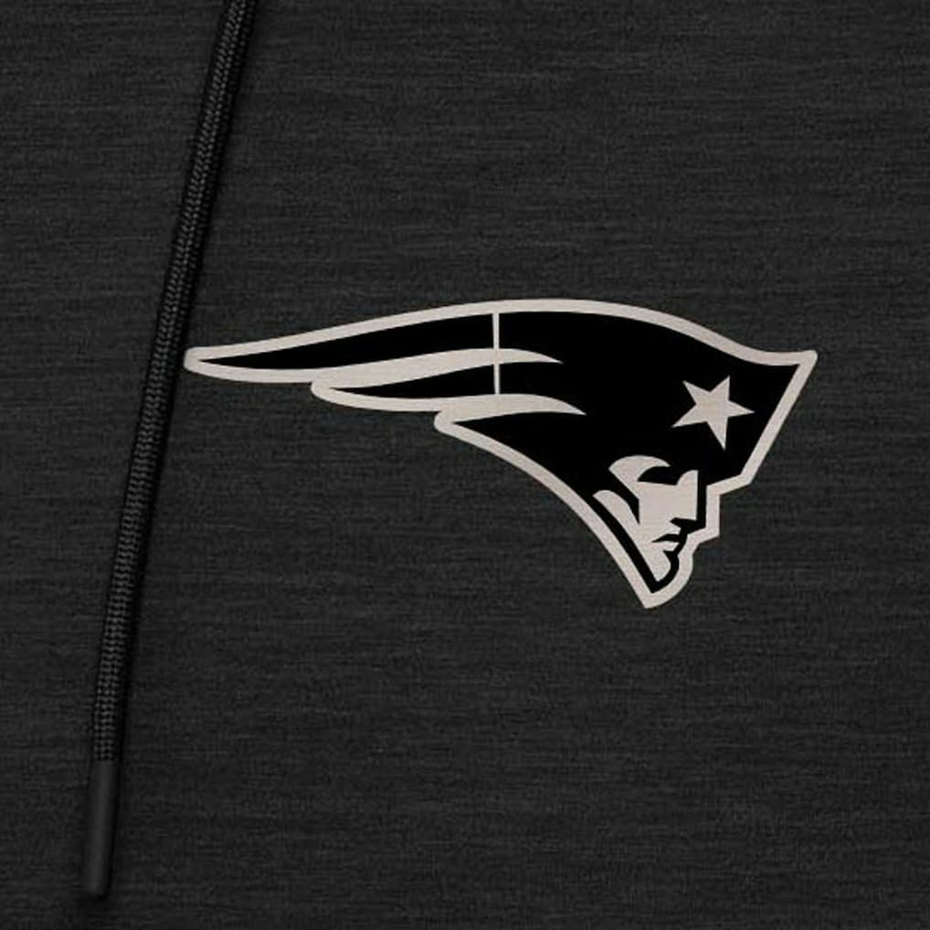 New England Patriots Antigua Spikes Raglan Quarter-Zip Hoodie Heather Black | NFL