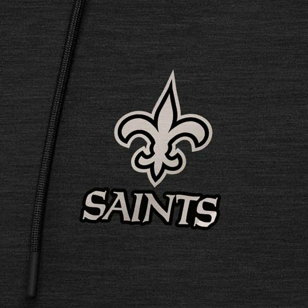 New Orleans Saints Antigua Spikes Raglan Quarter-Zip Hoodie Heather Black | NFL