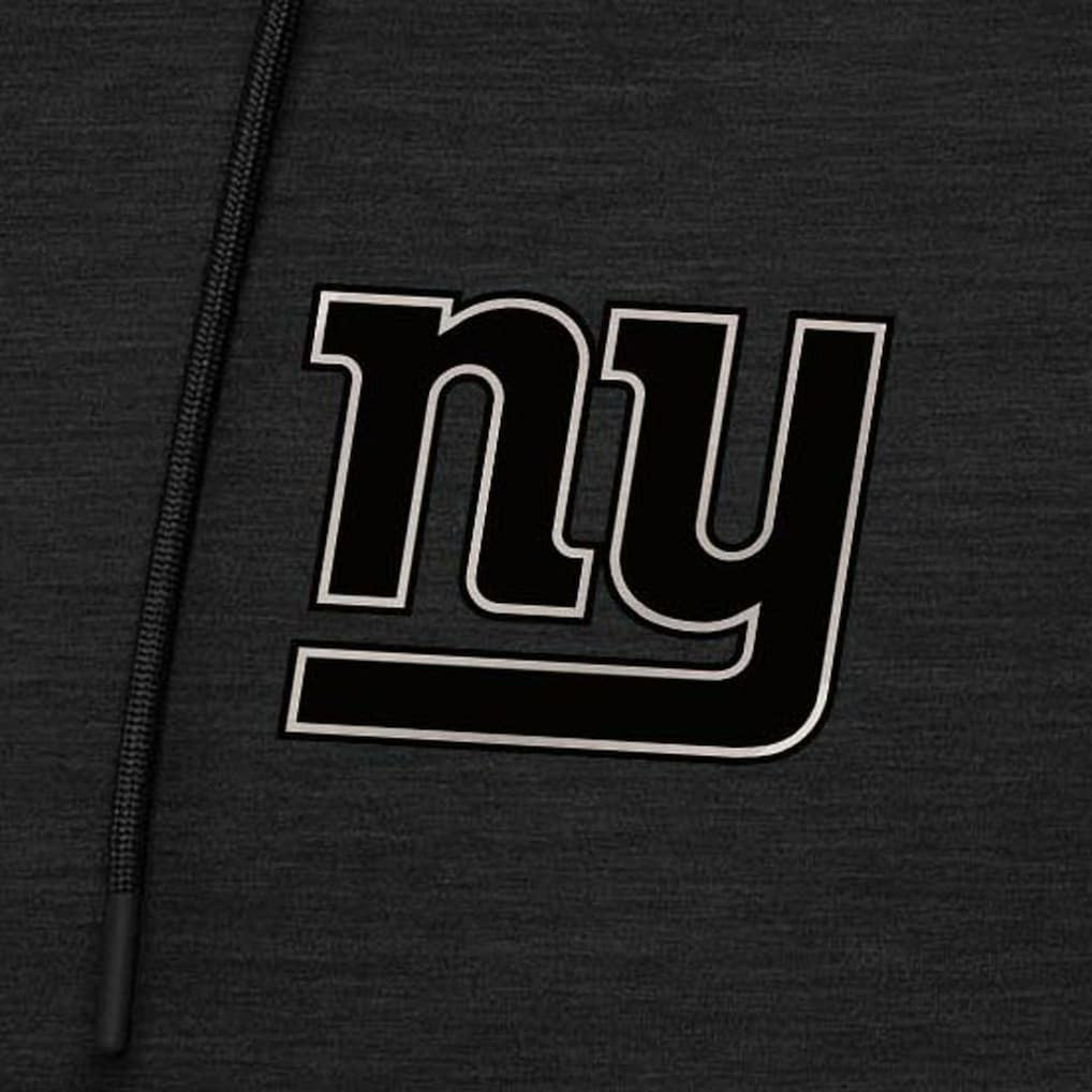 New York Giants Antigua Spikes Raglan Quarter-Zip Hoodie Heather Black | NFL