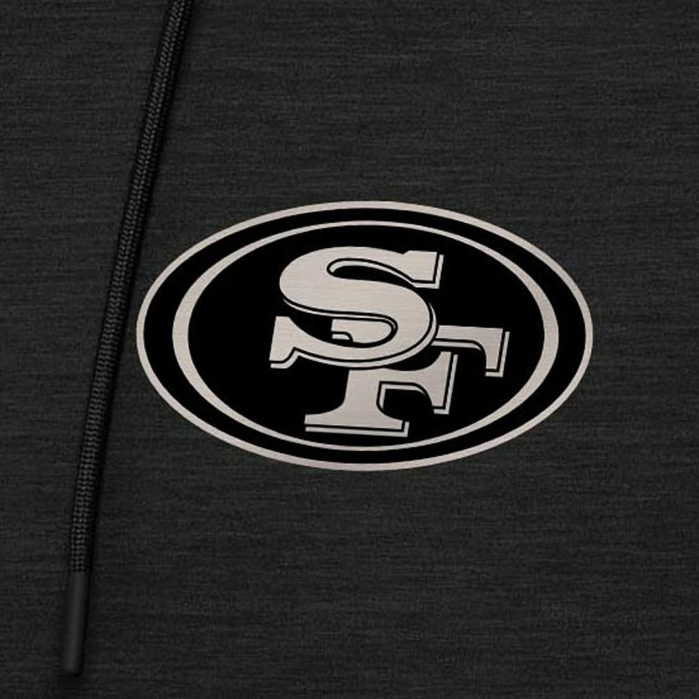 San Francisco 49ers Antigua Spikes Raglan Quarter-Zip Hoodie Heather Black | NFL