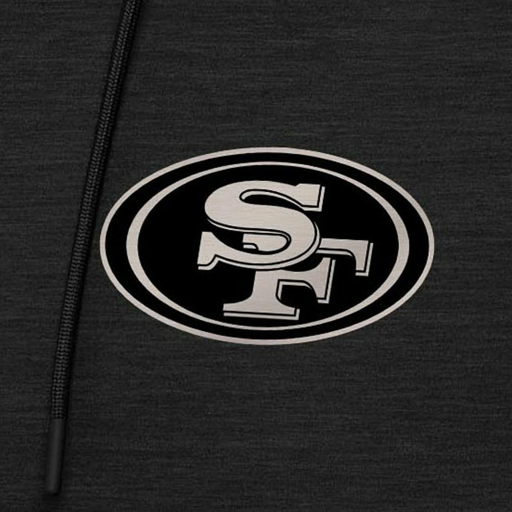 San Francisco 49ers Antigua Spikes Raglan Quarter-Zip Hoodie Heather Black | NFL