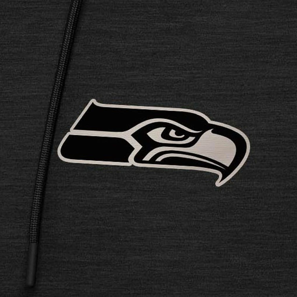 Seattle Seahawks Antigua Spikes Raglan Quarter-Zip Hoodie Heather Black | NFL