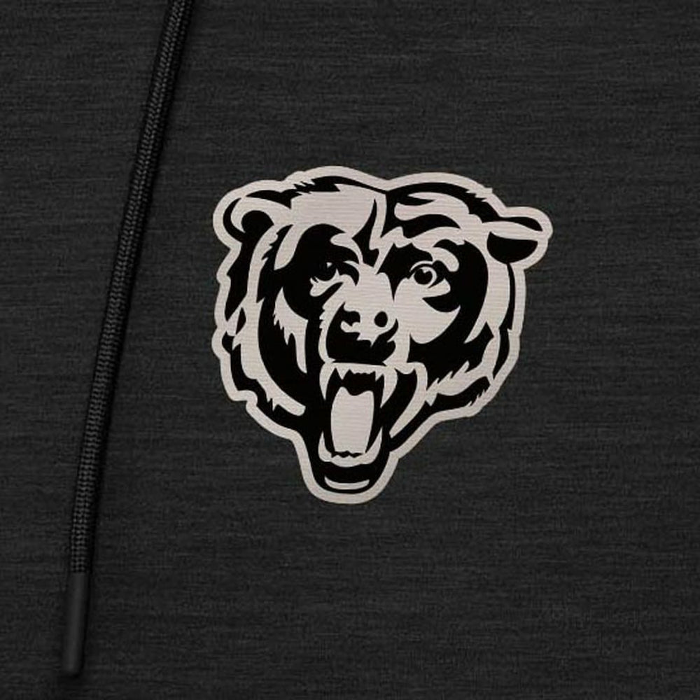 Chicago Bears Antigua Spikes Raglan Quarter-Zip Hoodie Heather Black | NFL