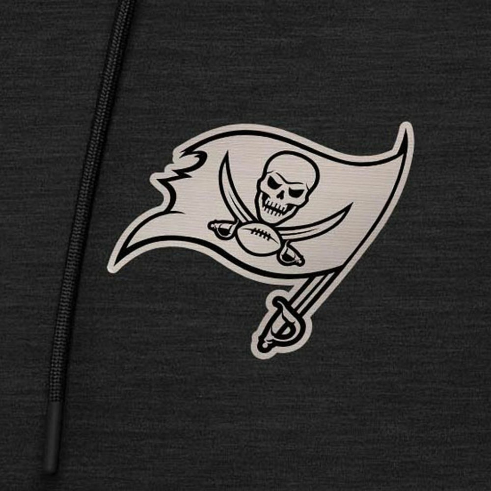 Tampa Bay Buccaneers Antigua Spikes Raglan Quarter-Zip Hoodie Heather Black | NFL