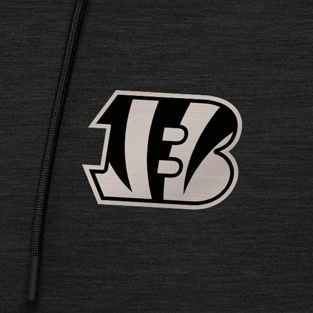 Cincinnati Bengals Antigua Spikes Raglan Quarter-Zip Hoodie Heather Black | NFL