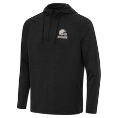 Cleveland Browns Antigua Spikes Raglan Quarter-Zip Hoodie Heather Black | NFL