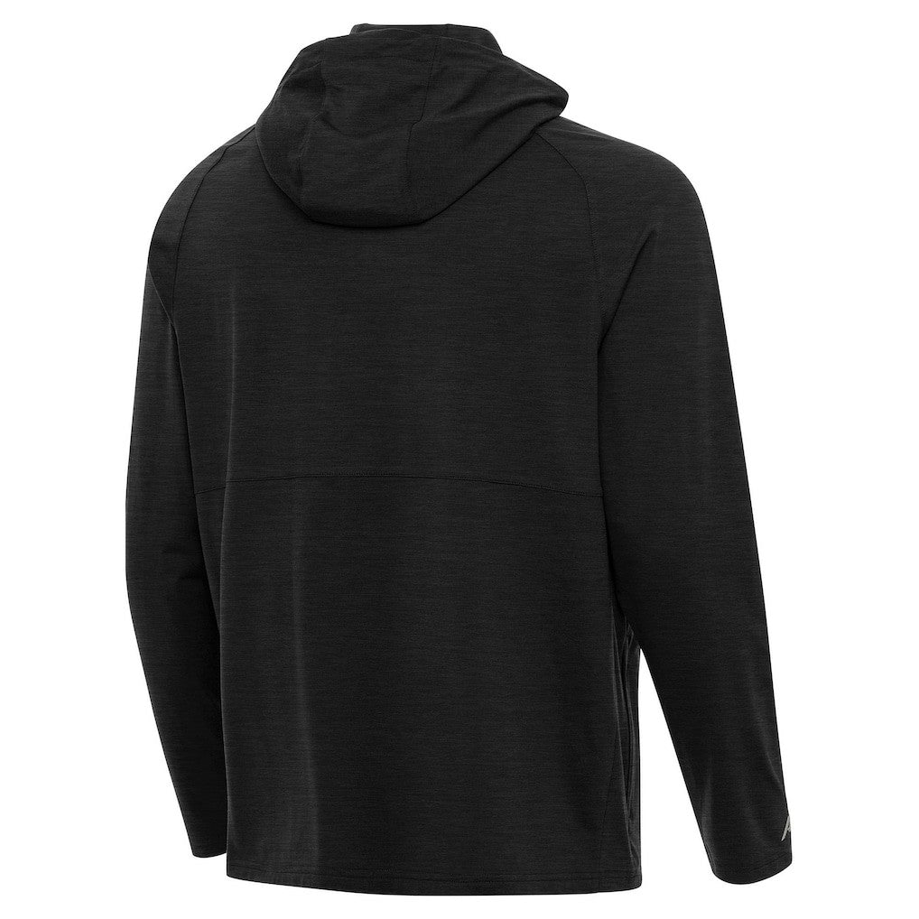 Cleveland Browns Antigua Spikes Raglan Quarter-Zip Hoodie Heather Black | NFL