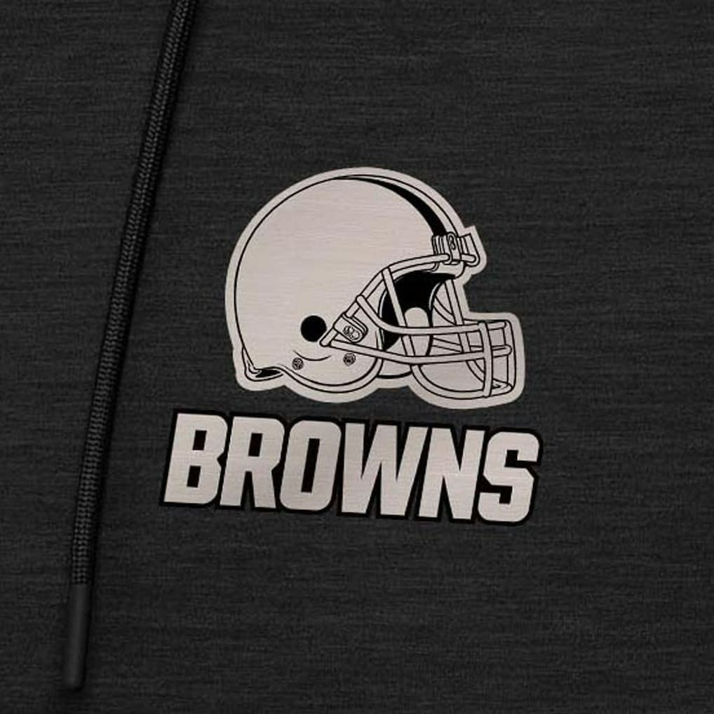 Cleveland Browns Antigua Spikes Raglan Quarter-Zip Hoodie Heather Black | NFL