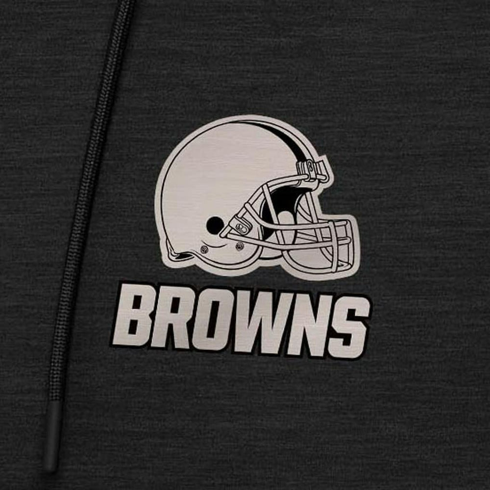 Cleveland Browns Antigua Spikes Raglan Quarter-Zip Hoodie Heather Black | NFL