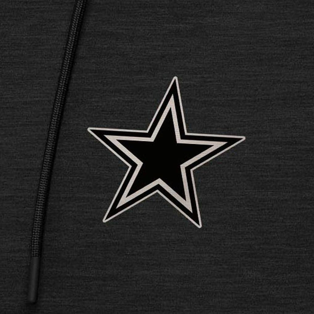 Dallas Cowboys Antigua Spikes Raglan Quarter-Zip Hoodie Heather Black | NFL