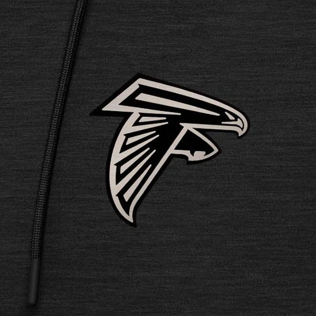 Atlanta Falcons Antigua Spikes Raglan Quarter-Zip Hoodie Heather Black | NFL