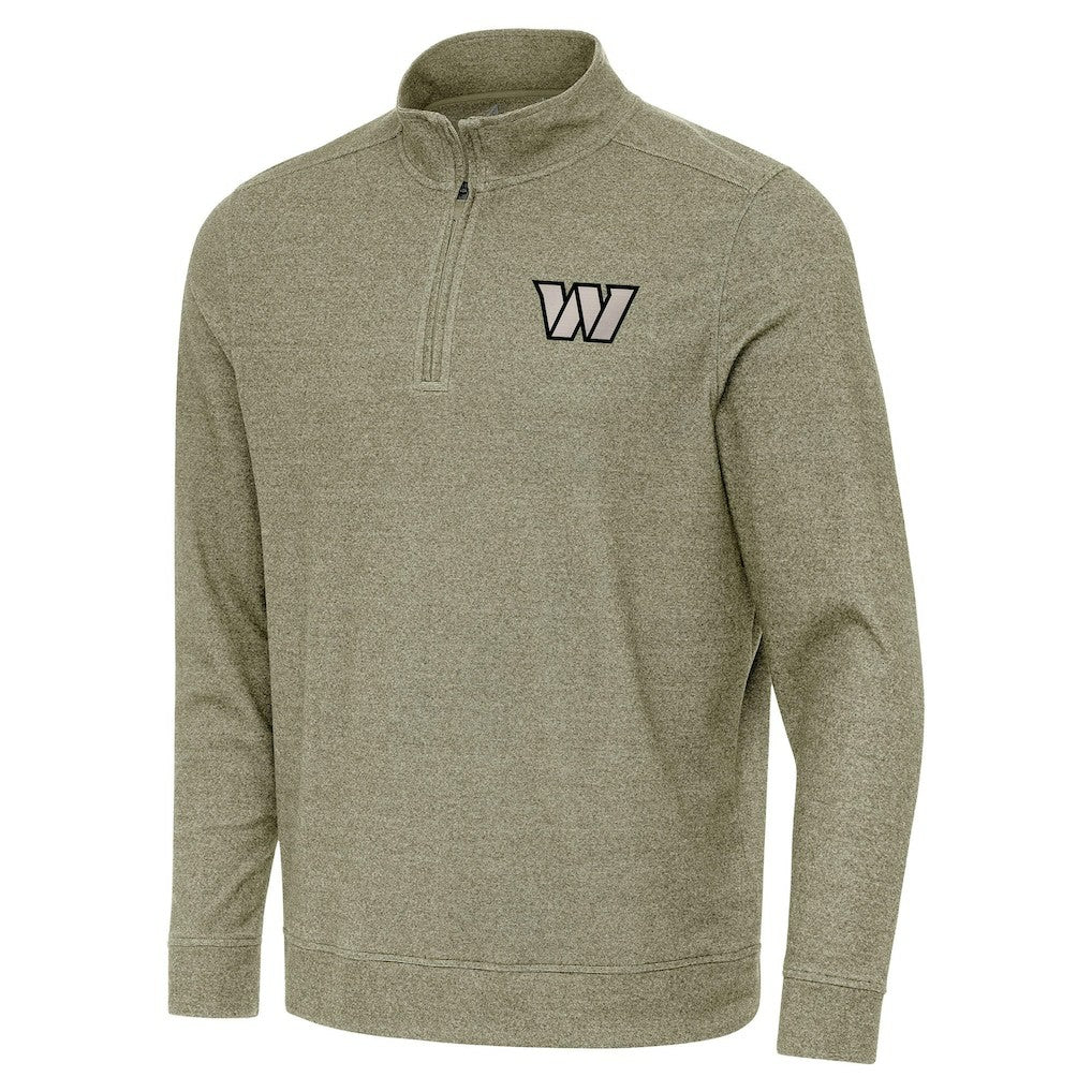 Washington Commanders Antigua Subtle Quarter-Zip Top Heather Olive | NFL