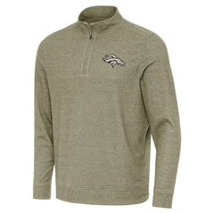 Denver Broncos Antigua Subtle Quarter-Zip Top Heather Olive | NFL