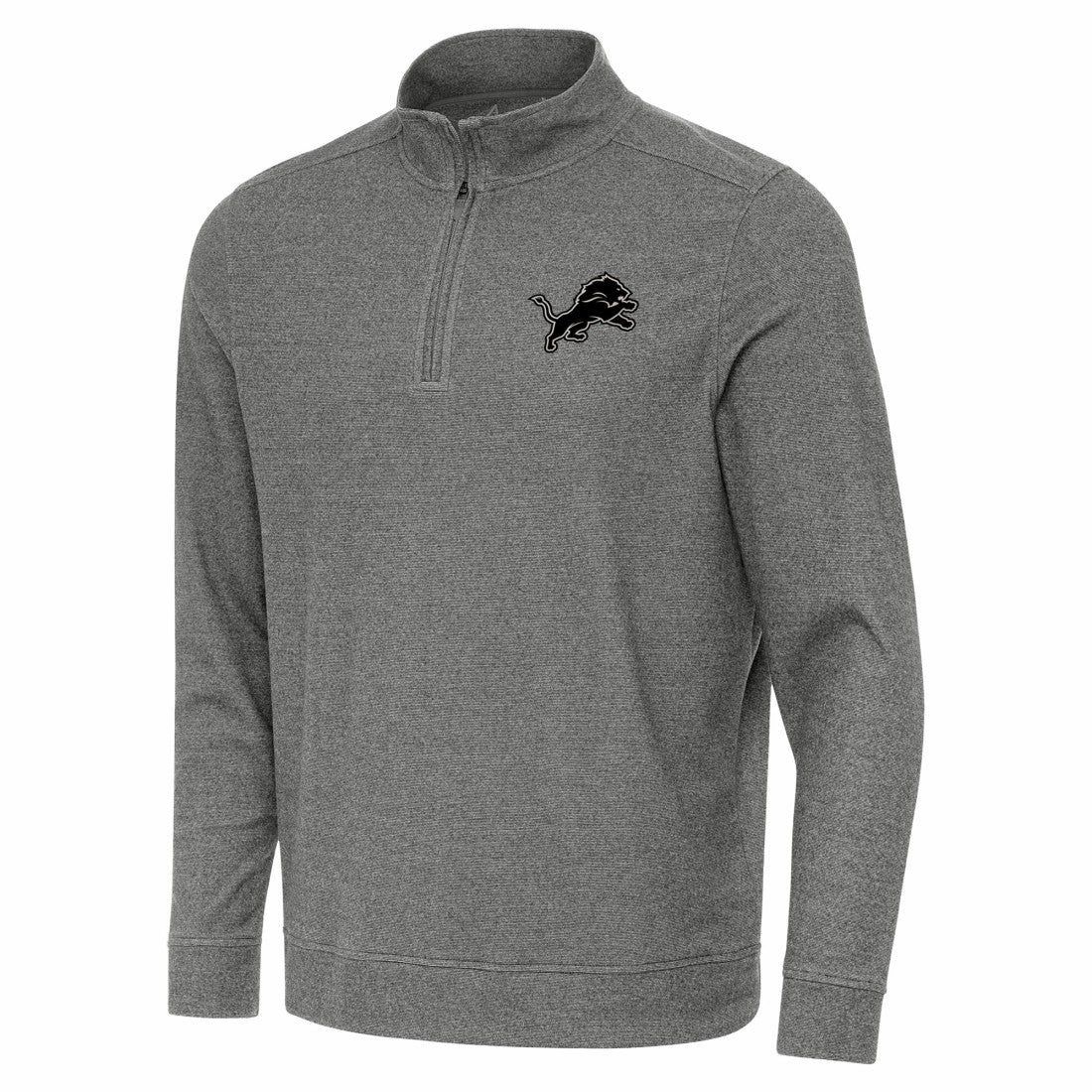 Detroit Lions Antigua Subtle Quarter-Zip Top Heather Black | NFL
