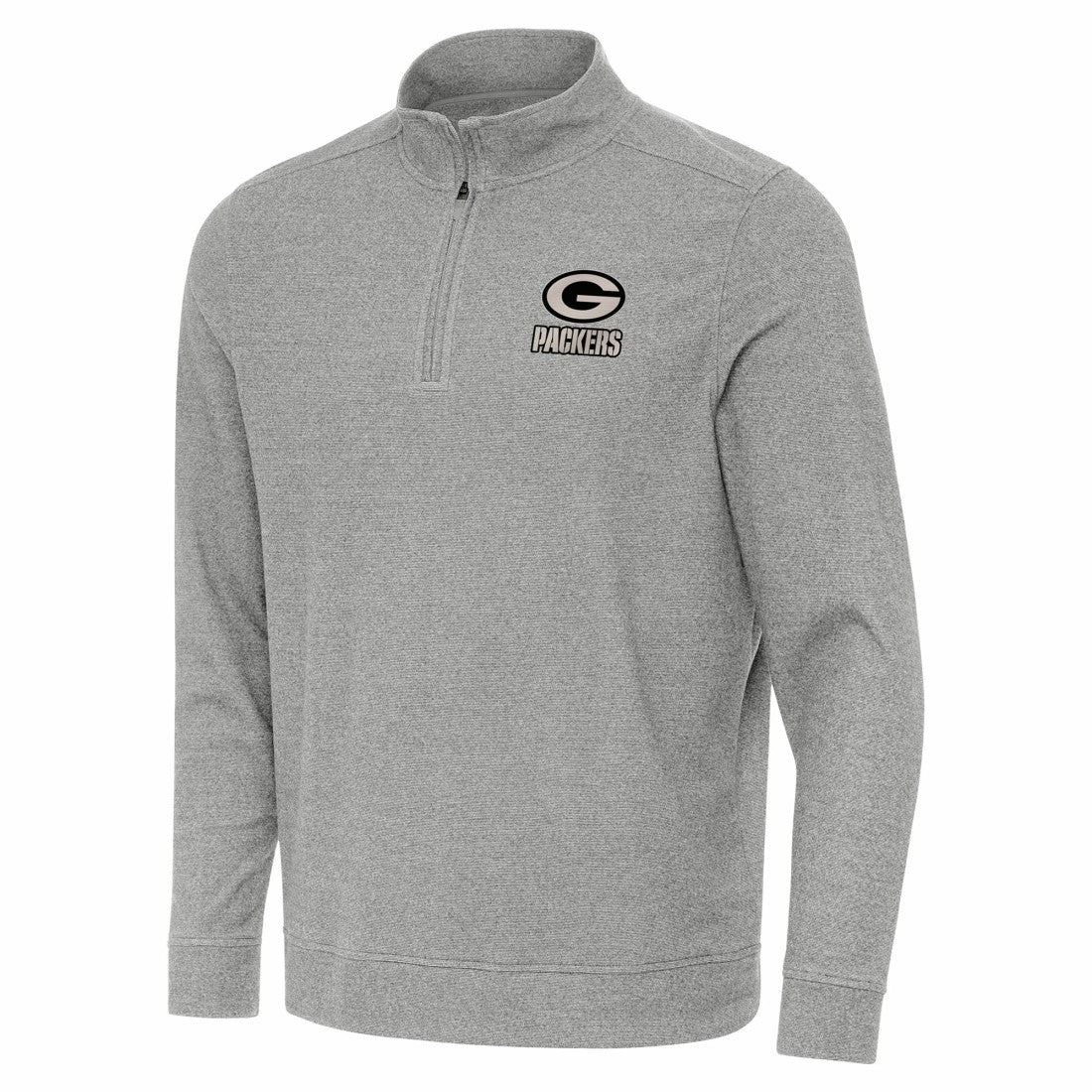 Green Bay Packers Antigua Subtle Quarter-Zip Top Heather Gray | NFL