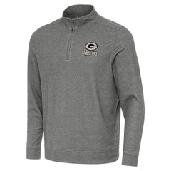 Green Bay Packers Antigua Subtle Quarter-Zip Top Heather Black | NFL