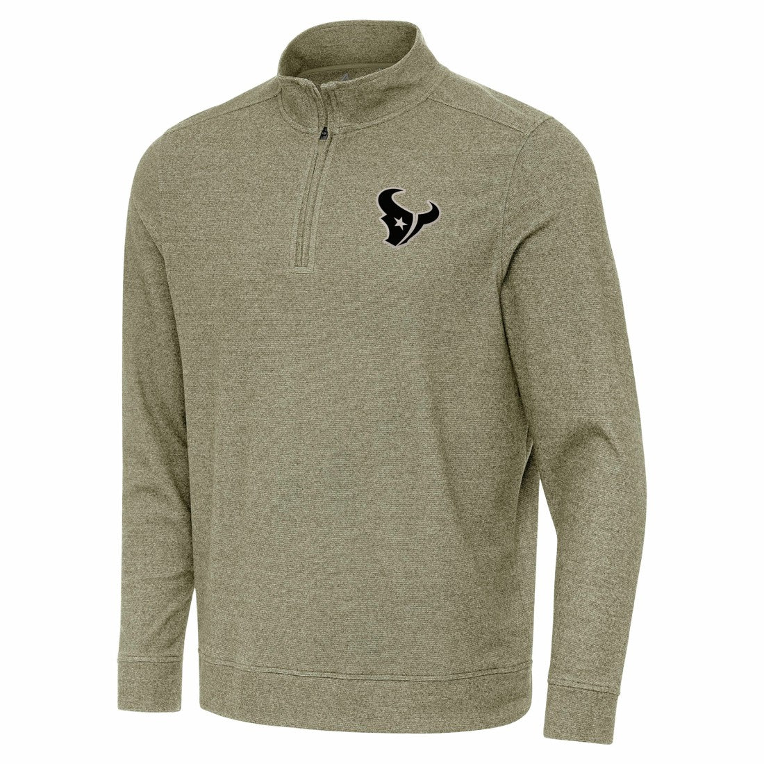 Houston Texans Antigua Subtle Quarter-Zip Top Heather Olive | NFL