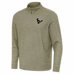 Houston Texans Antigua Subtle Quarter-Zip Top Heather Olive | NFL