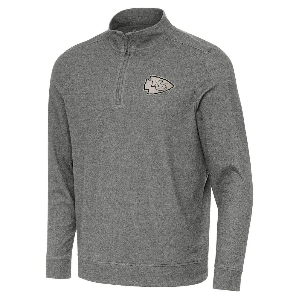Kansas City Chiefs Antigua Subtle Quarter-Zip Top Heather Black | NFL