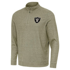 Las Vegas Raiders Antigua Subtle Quarter-Zip Top Heather Olive | NFL