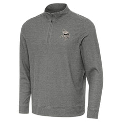 Minnesota Vikings Antigua Subtle Quarter-Zip Top Heather Black | NFL