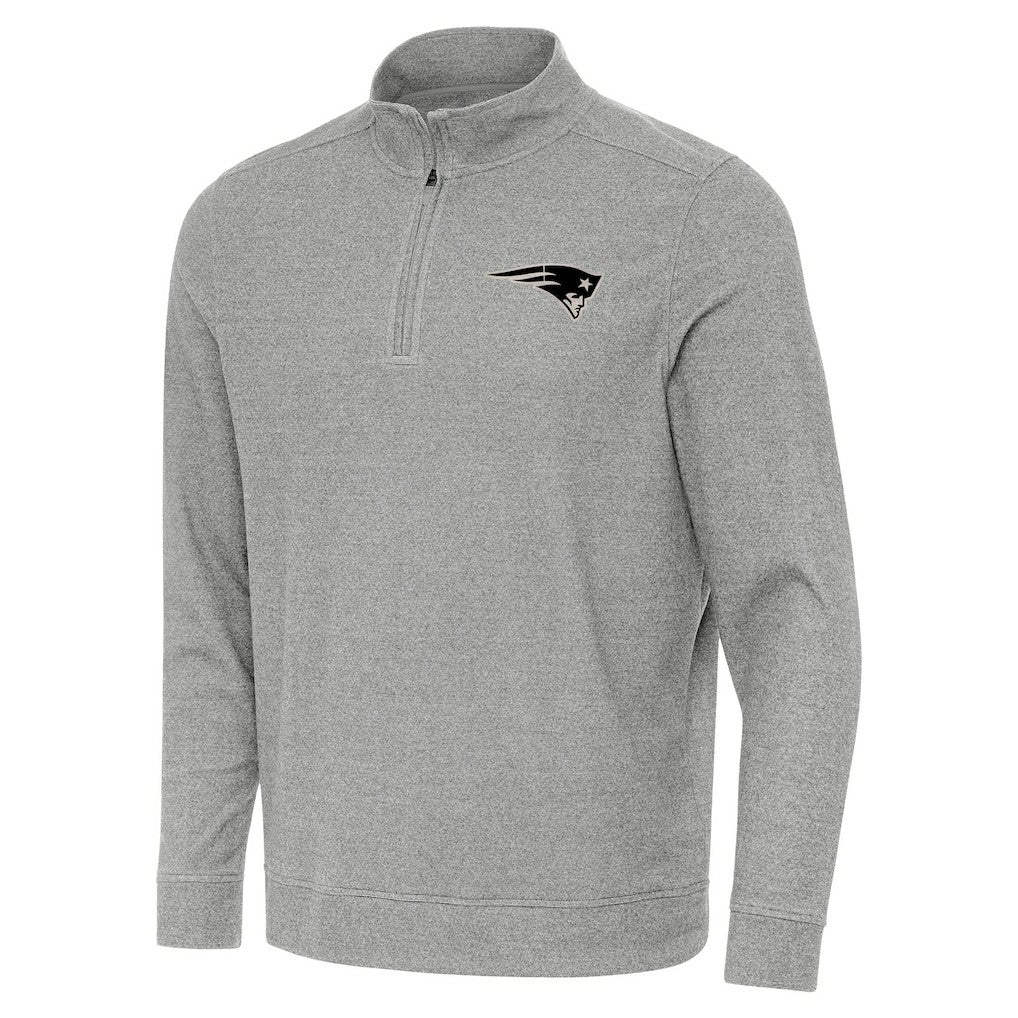 New England Patriots Antigua Subtle Quarter-Zip Top Heather Gray | NFL