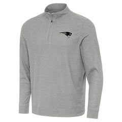 New England Patriots Antigua Subtle Quarter-Zip Top Heather Gray | NFL