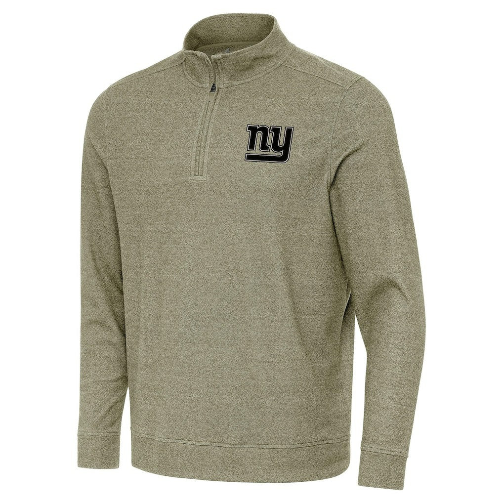 New York Giants Antigua Subtle Quarter-Zip Top Heather Olive | NFL