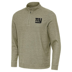 New York Giants Antigua Subtle Quarter-Zip Top Heather Olive | NFL