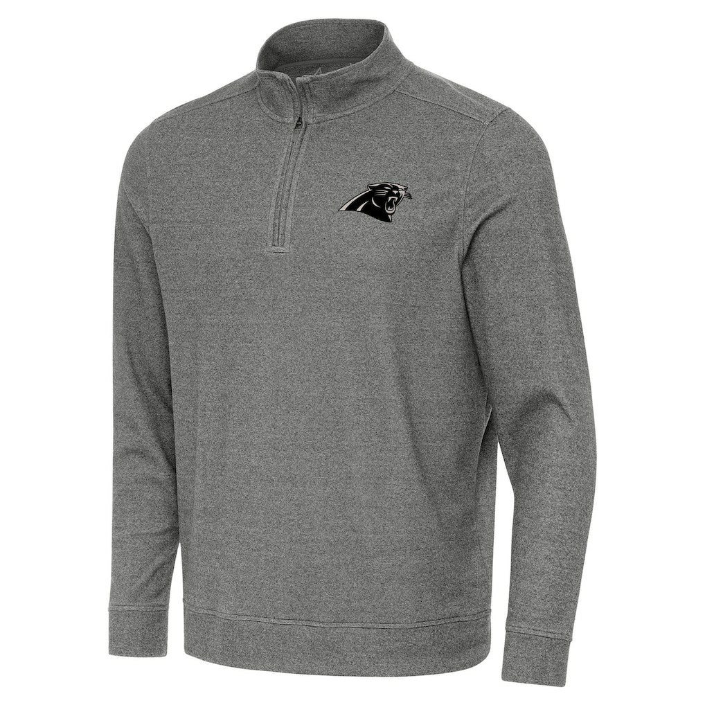 Carolina Panthers Antigua Subtle Quarter-Zip Top Heather Black | NFL