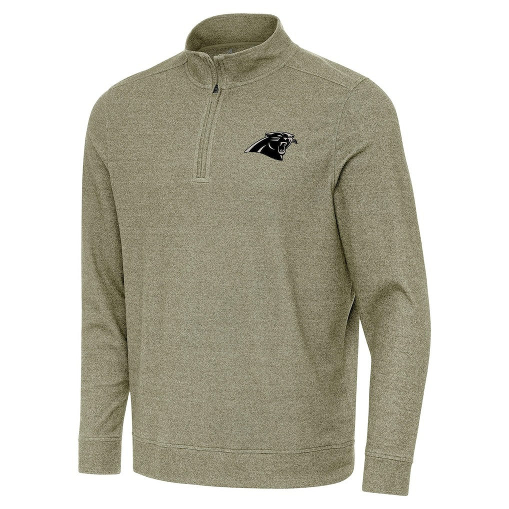 Carolina Panthers Antigua Subtle Quarter-Zip Top Heather Olive | NFL