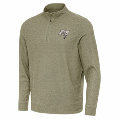 Tampa Bay Buccaneers Antigua Subtle Quarter-Zip Top Heather Olive | NFL