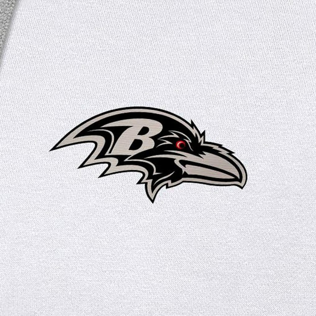 Baltimore Ravens Antigua Brushed Carbon Victory Pullover Hoodie White | NFL