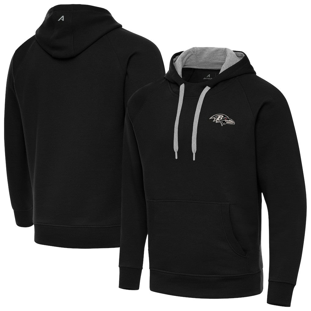 Baltimore Ravens Antigua Brushed Carbon Victory Pullover Hoodie Black | NFL