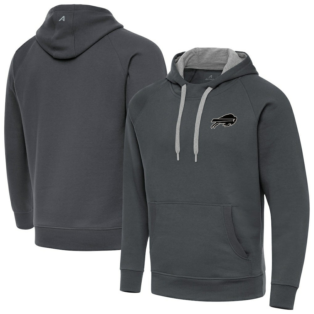 Buffalo Bills Antigua Brushed Carbon Victory Pullover Hoodie Charcoal | NFL