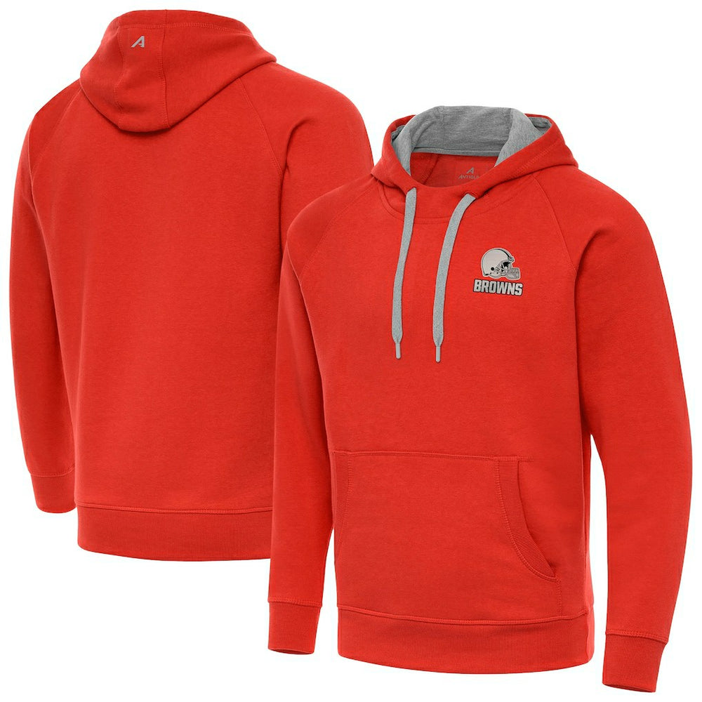 Cleveland Browns Antigua Brushed Carbon Victory Pullover Hoodie Orange | NFL