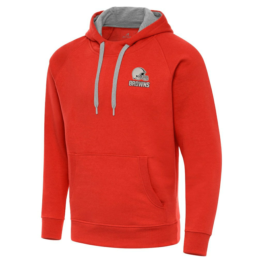 Cleveland Browns Antigua Brushed Carbon Victory Pullover Hoodie Orange | NFL