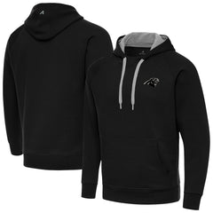 Carolina Panthers Antigua Brushed Carbon Victory Pullover Hoodie Black | NFL