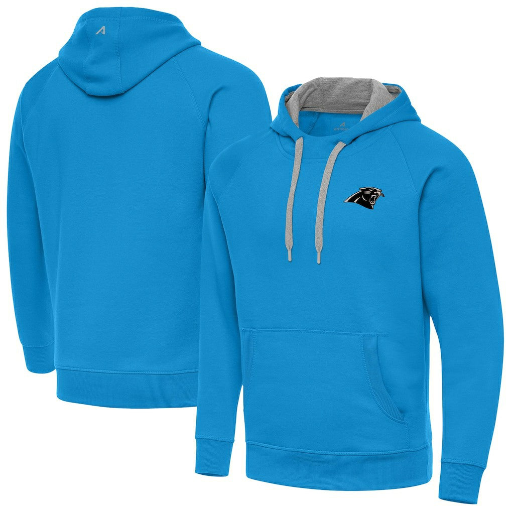 Carolina Panthers Antigua Brushed Carbon Victory Pullover Hoodie Blue | NFL