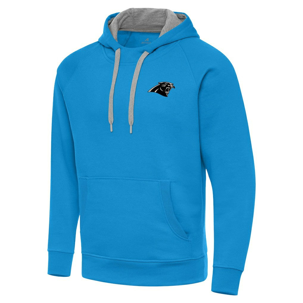 Carolina Panthers Antigua Brushed Carbon Victory Pullover Hoodie Blue | NFL
