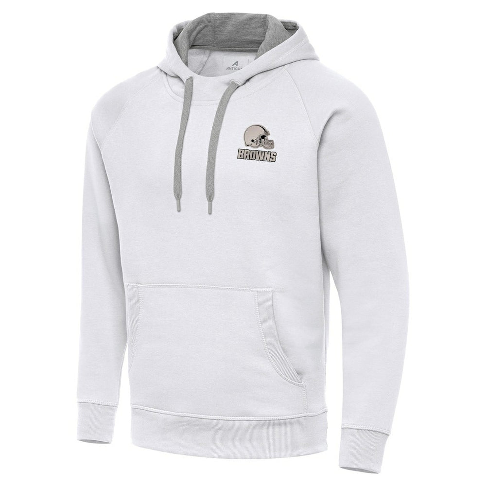 Cleveland Browns Antigua Brushed Carbon Victory Pullover Hoodie White | NFL