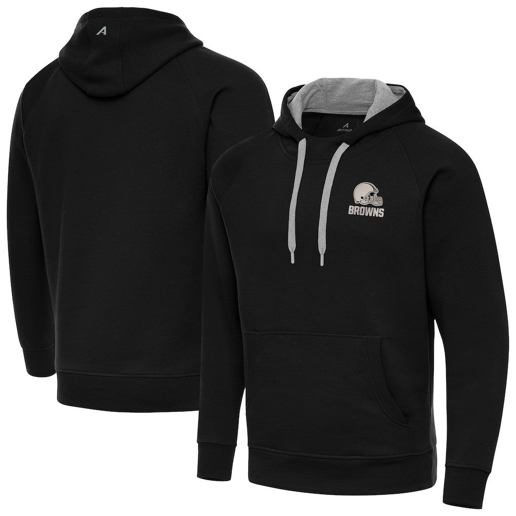 Cleveland Browns Antigua Brushed Carbon Victory Pullover Hoodie Black | NFL