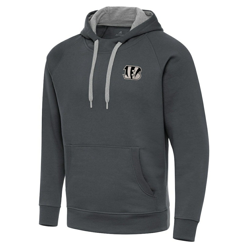 Cincinnati Bengals Antigua Brushed Carbon Victory Pullover Hoodie Charcoal | NFL